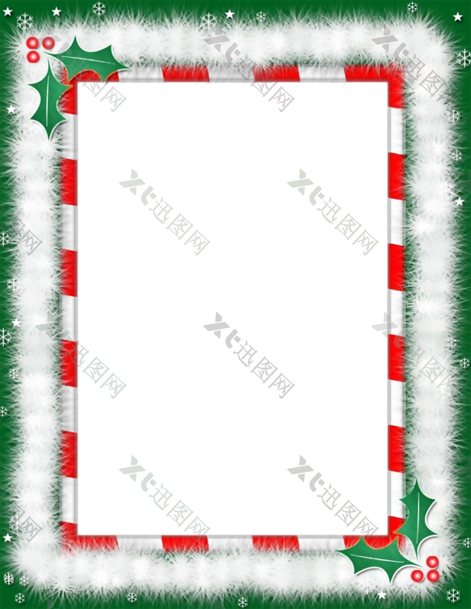 漂亮圣诞绿色边框免抠png透明素材