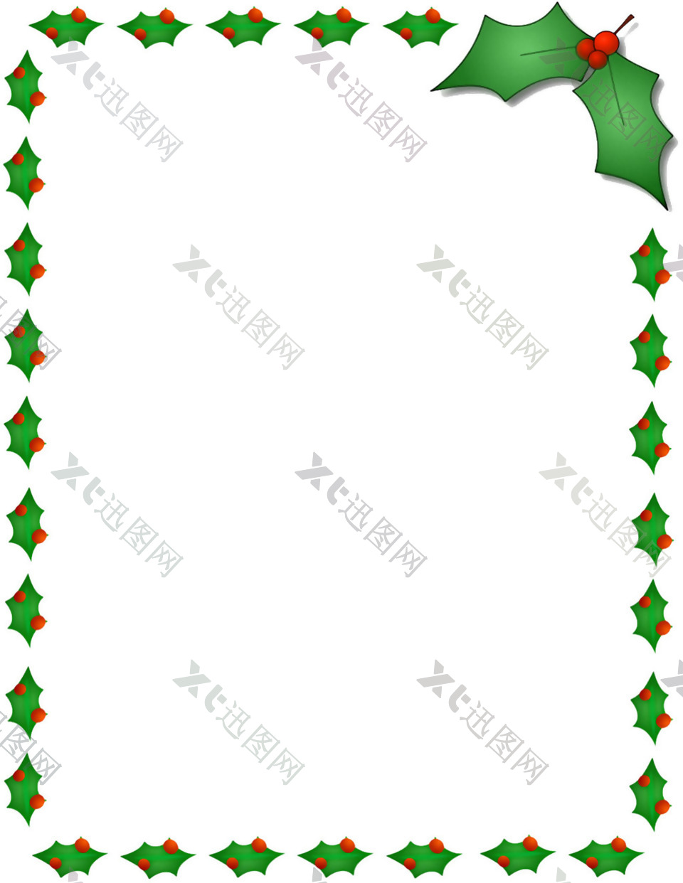 绿色圣诞方形边框免抠png透明素材