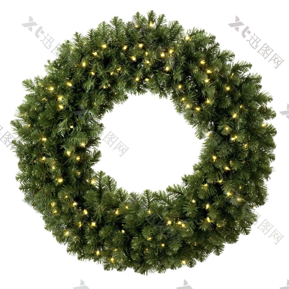 圣诞绿色树环免抠png透明素材