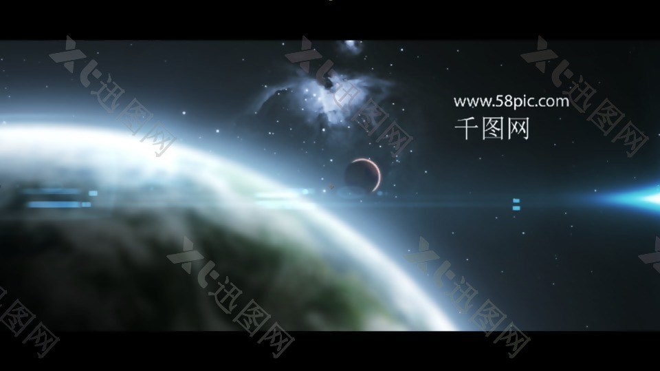 AE模板外太空太阳银河系三维星球动画