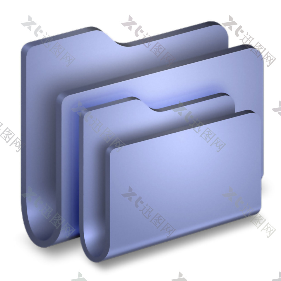 蓝灰色的文件夹免抠png透明素材