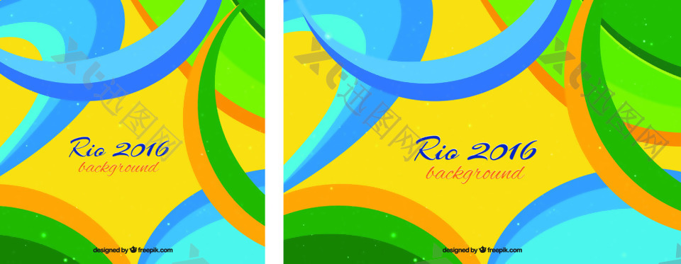 彩色巴西奥运会卡通矢量素材