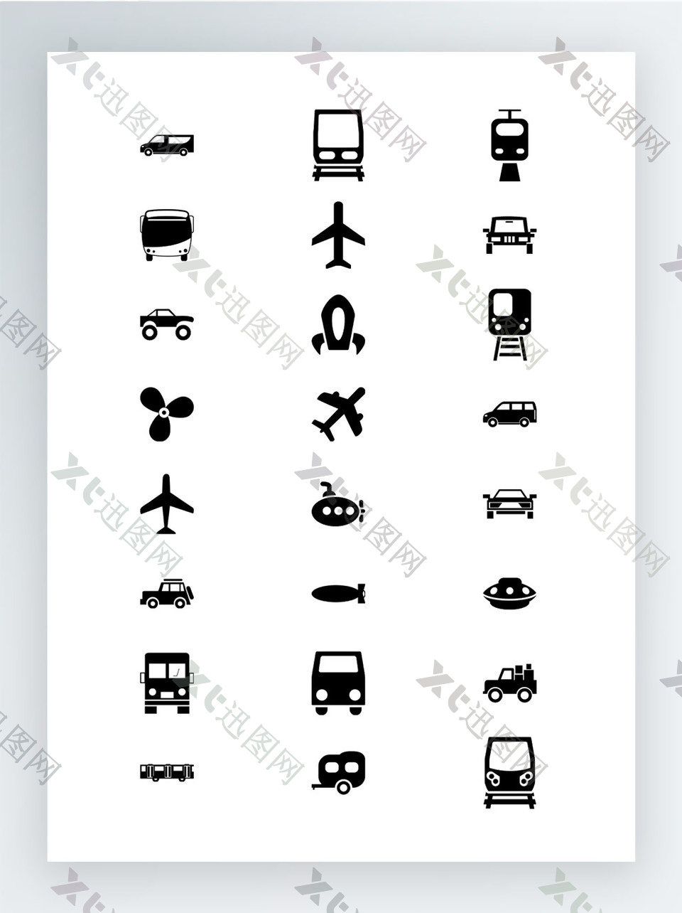 交通运输工具图标集