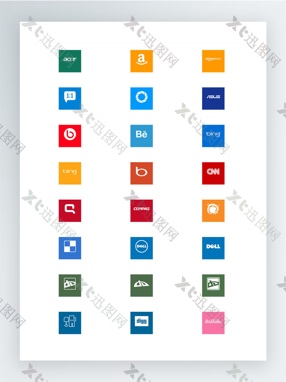 时尚的Windows8社交网站磁贴图标