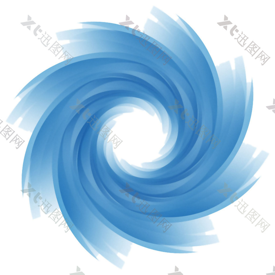 抽象蓝色旋窝图形免抠png透明素材