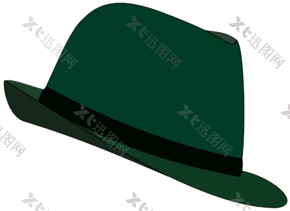墨绿色帽子免抠png透明素材