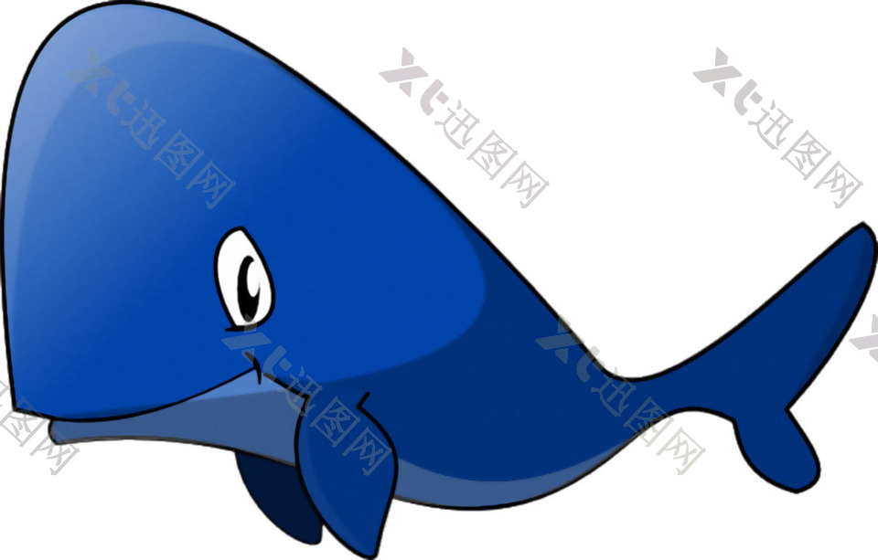 卡通蓝色鲸鱼免抠png透明素材