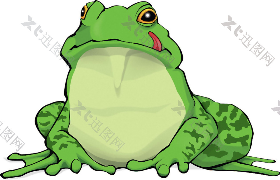 手绘绿色青蛙免抠png透明素材