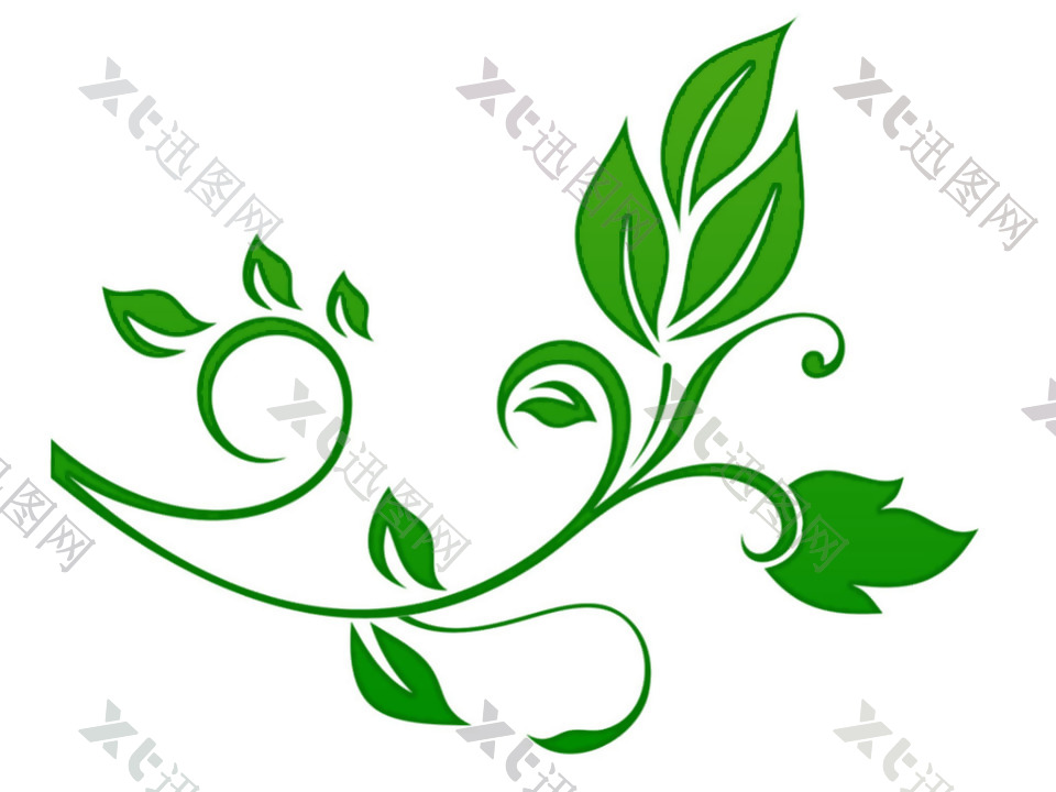 树枝绿叶艺术花纹免抠png透明素材