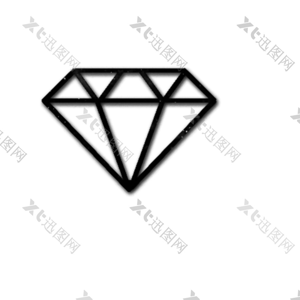 黑色抽象钻石标志免抠png透明素材