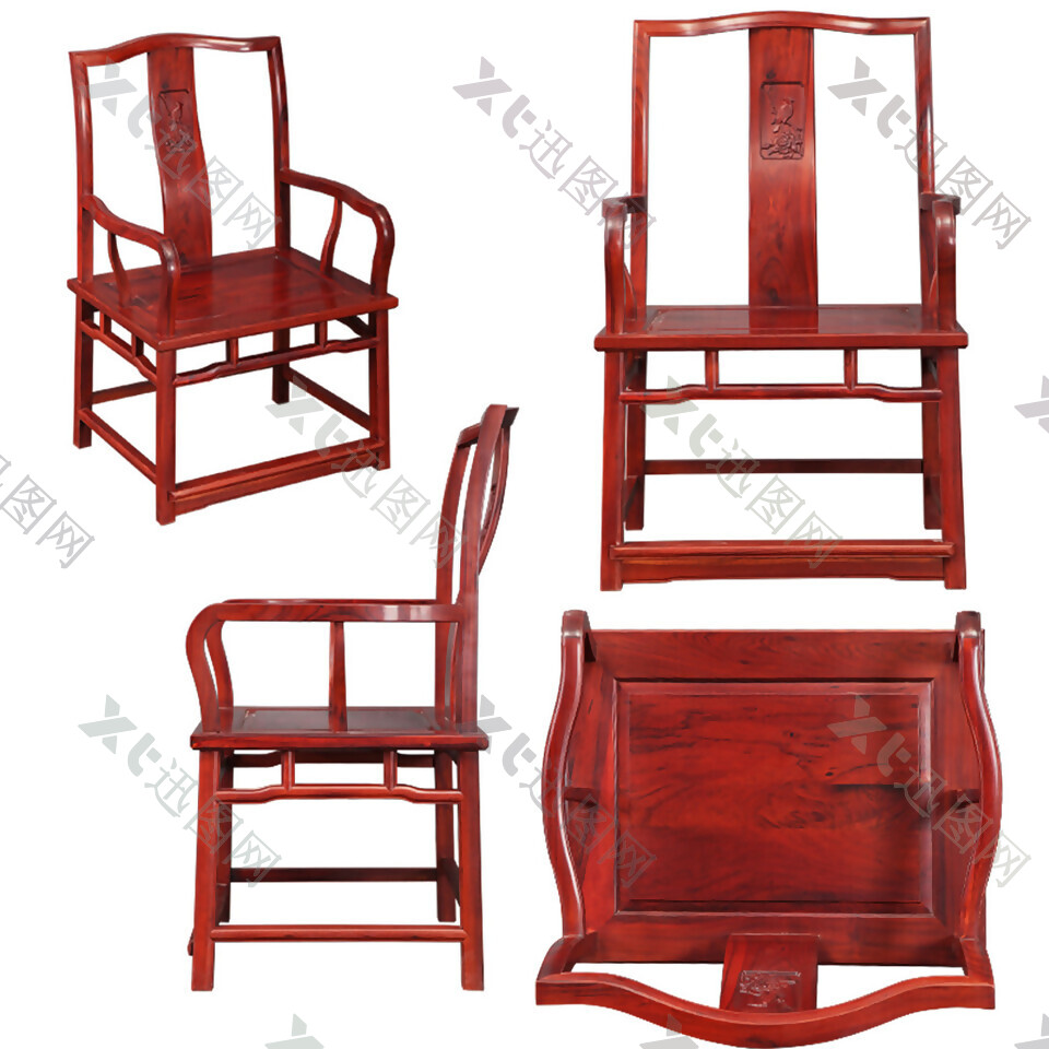 古代红木座椅实物元素