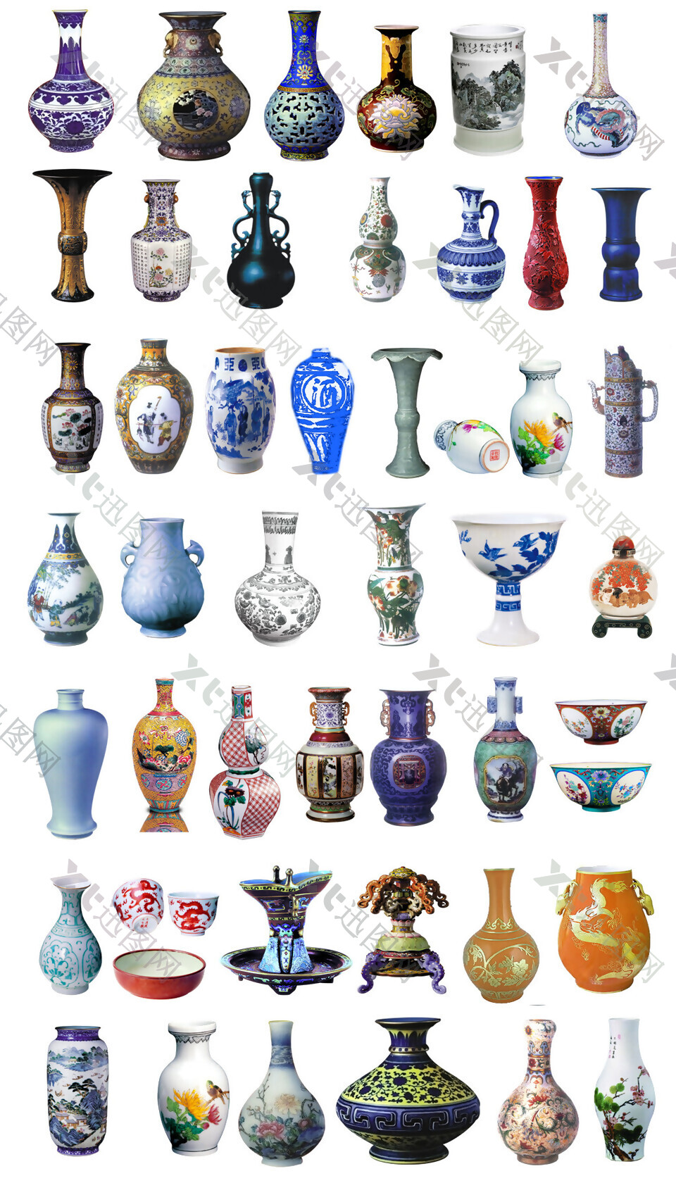 古代瓷器花瓶家具PNG免抠合集