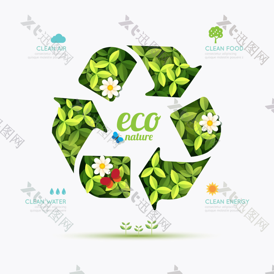 绿色环保回收图标