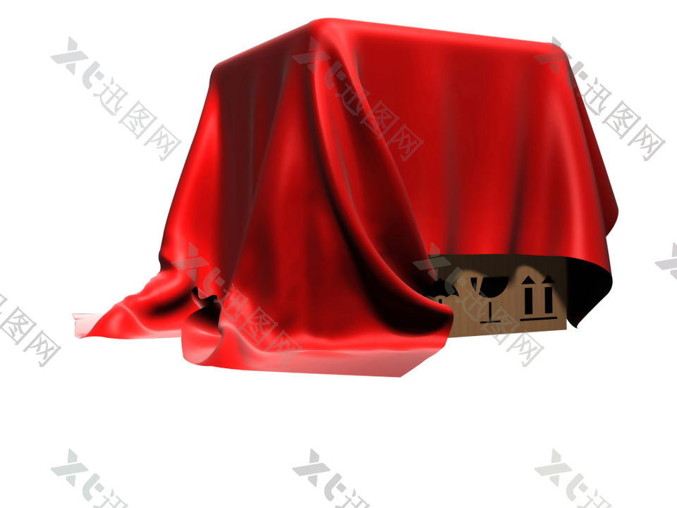红布遮盖的箱子png元素素材