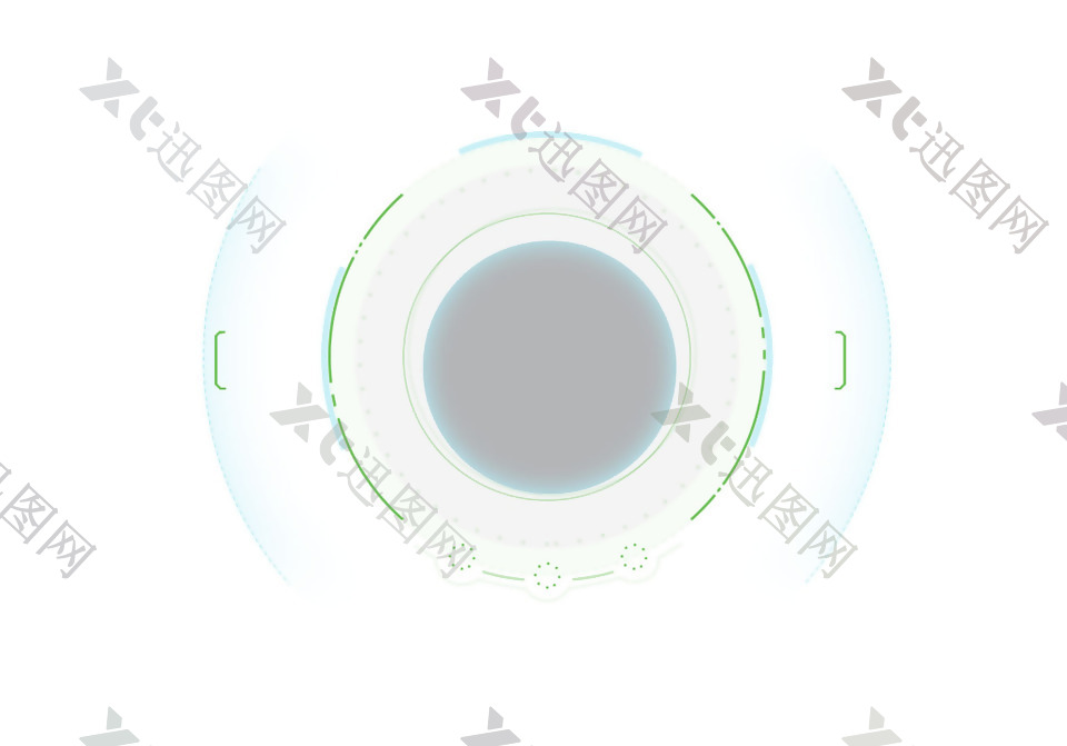 绿色线条圆圈png元素素材