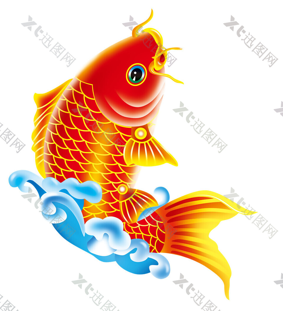 中国风喜庆年年有鱼图案元素