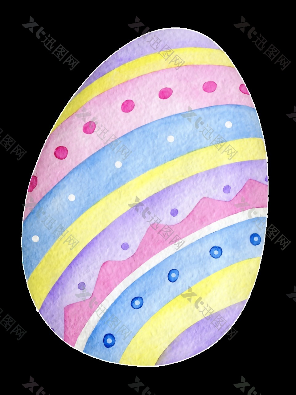 手绘七彩彩蛋透明装饰图案(520)
