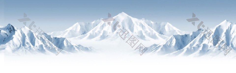 唯美白色雪山banner背景素材