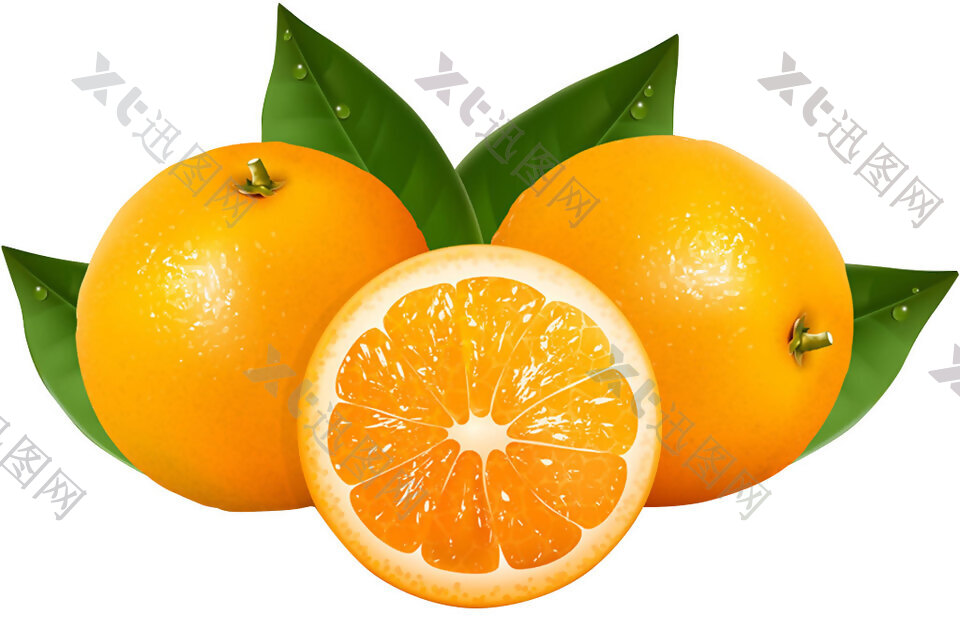 新鲜黄色橙子png元素素材