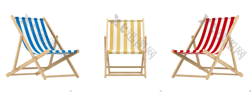 手绘沙滩椅元素