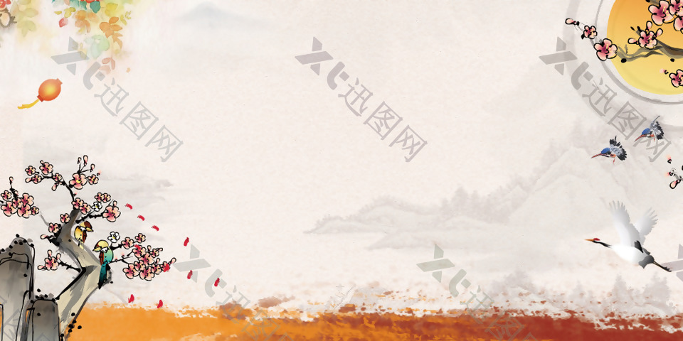 手绘中国风重阳节背景