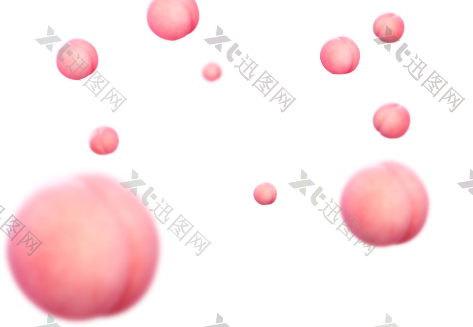 手绘粉色桃子元素