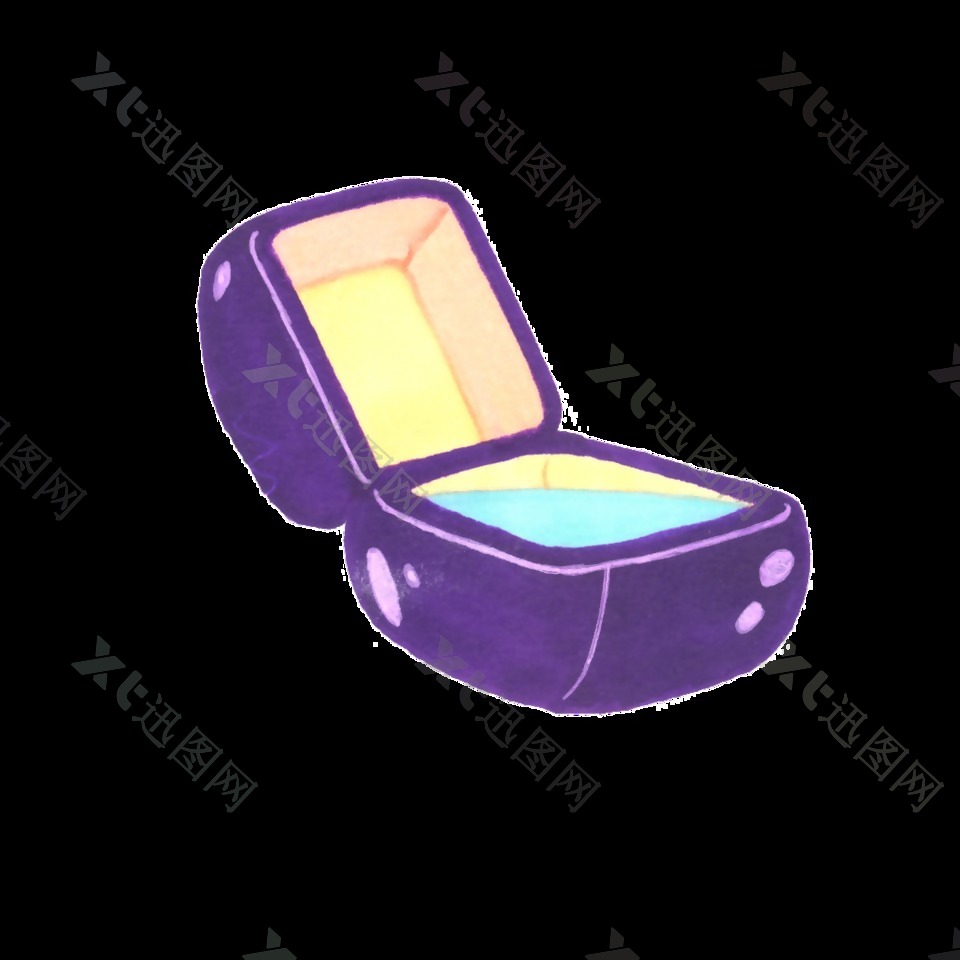紫色盒子png透明素材
