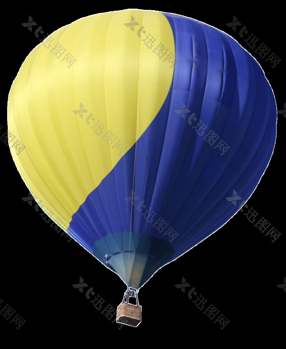 时尚双色热气球png透明素材