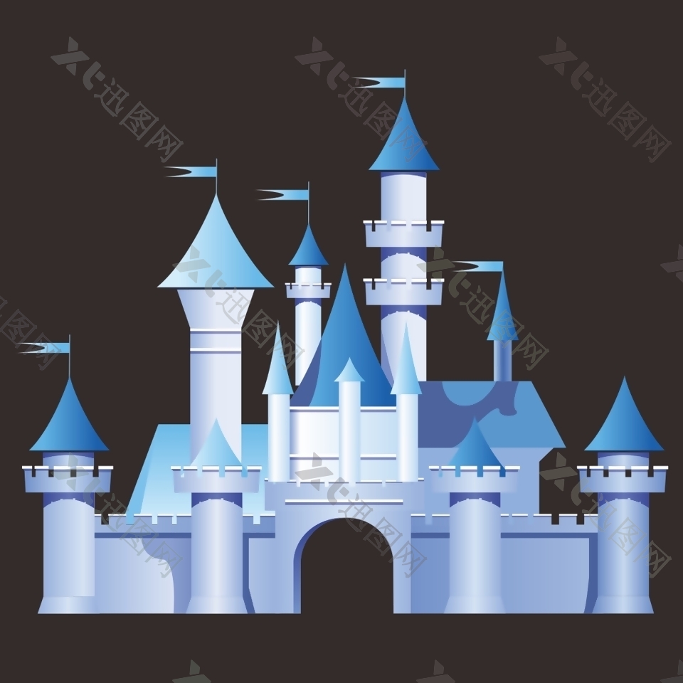 矢量城堡卡通城堡