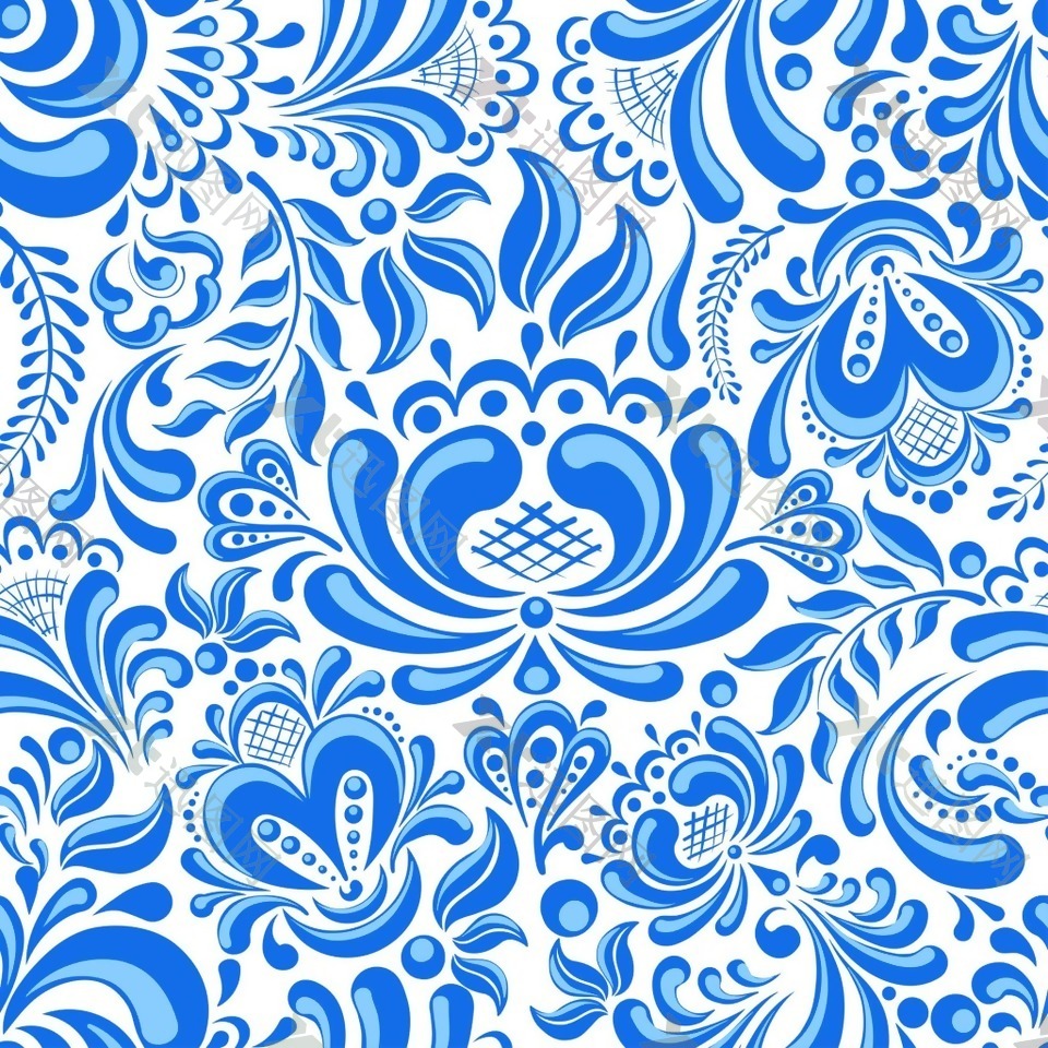 蓝色艺术青花瓷背景