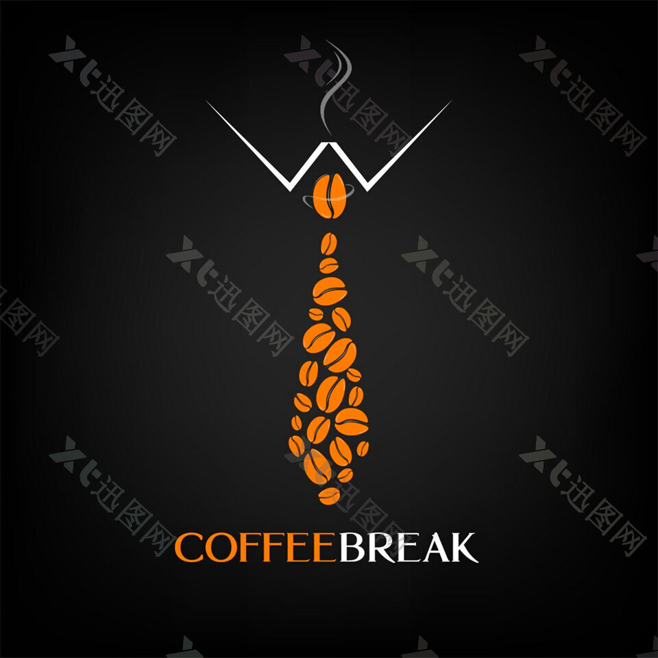 咖啡豆领带标志图片