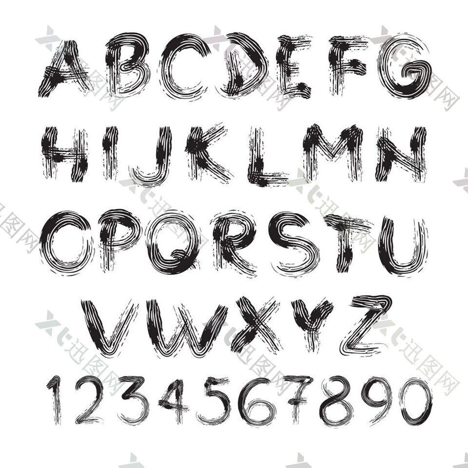 水墨字母字体图片