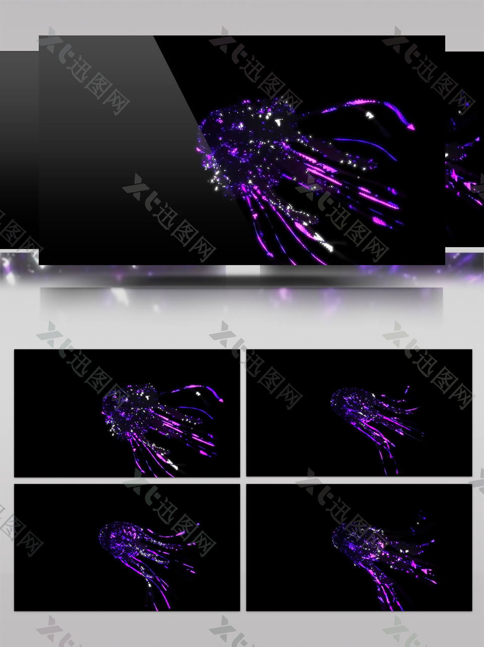 紫色动感粒子视频素材
