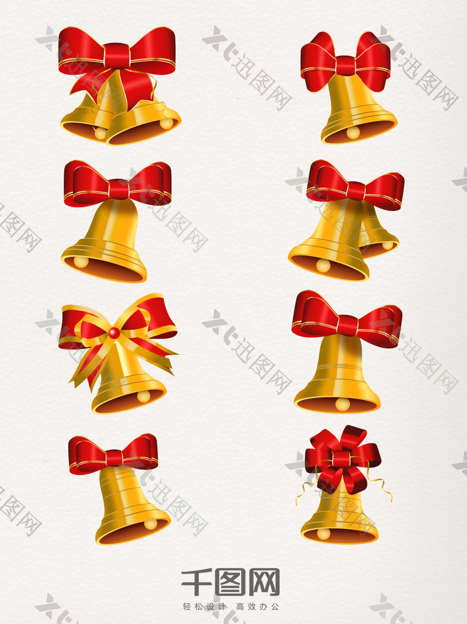 圣诞节金色圣诞铃铛装饰图案