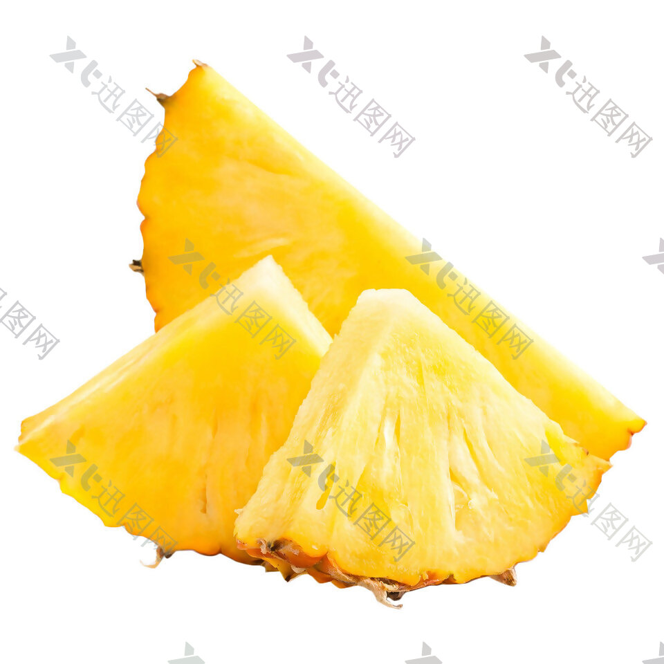 黄色菠萝块png元素素材