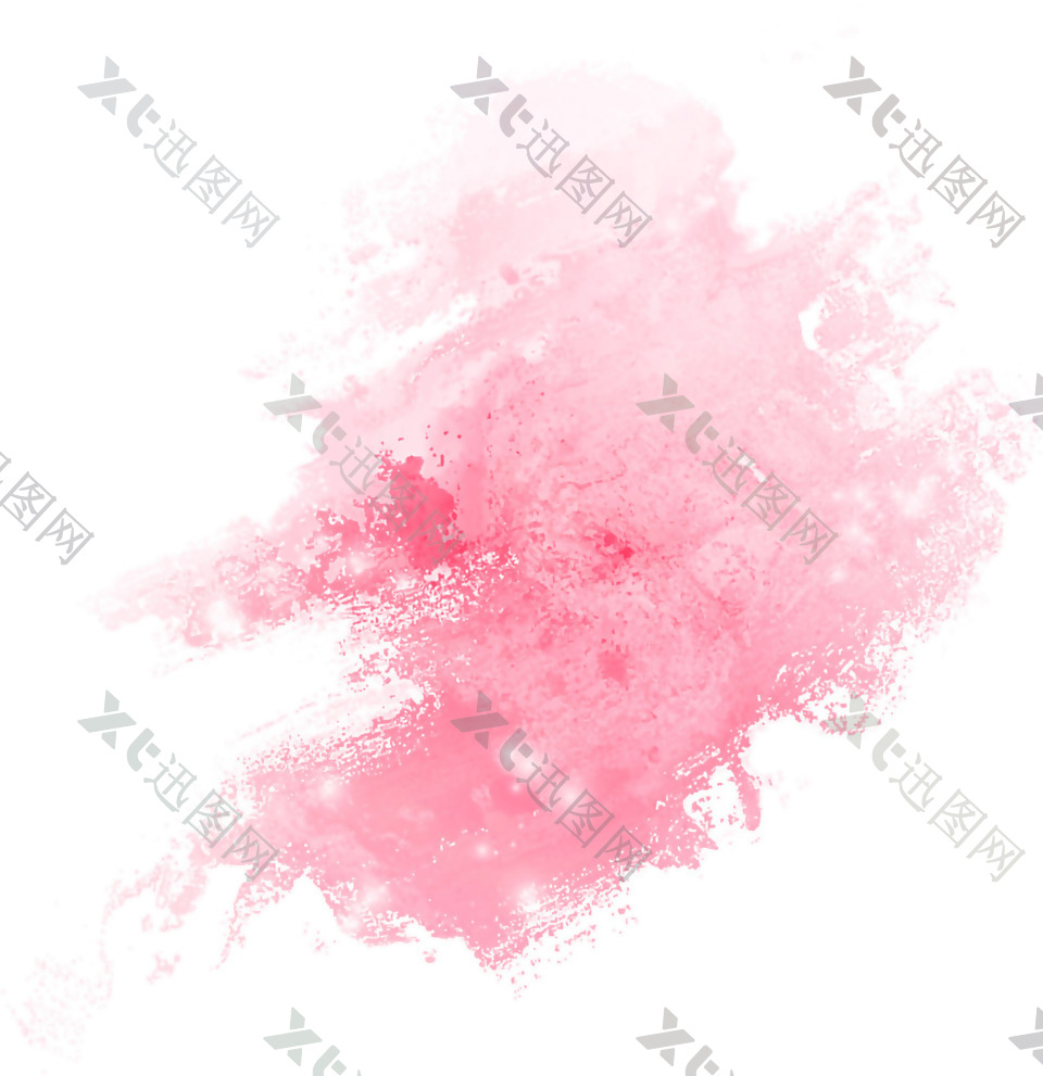 创意粉色彩墨png元素素材