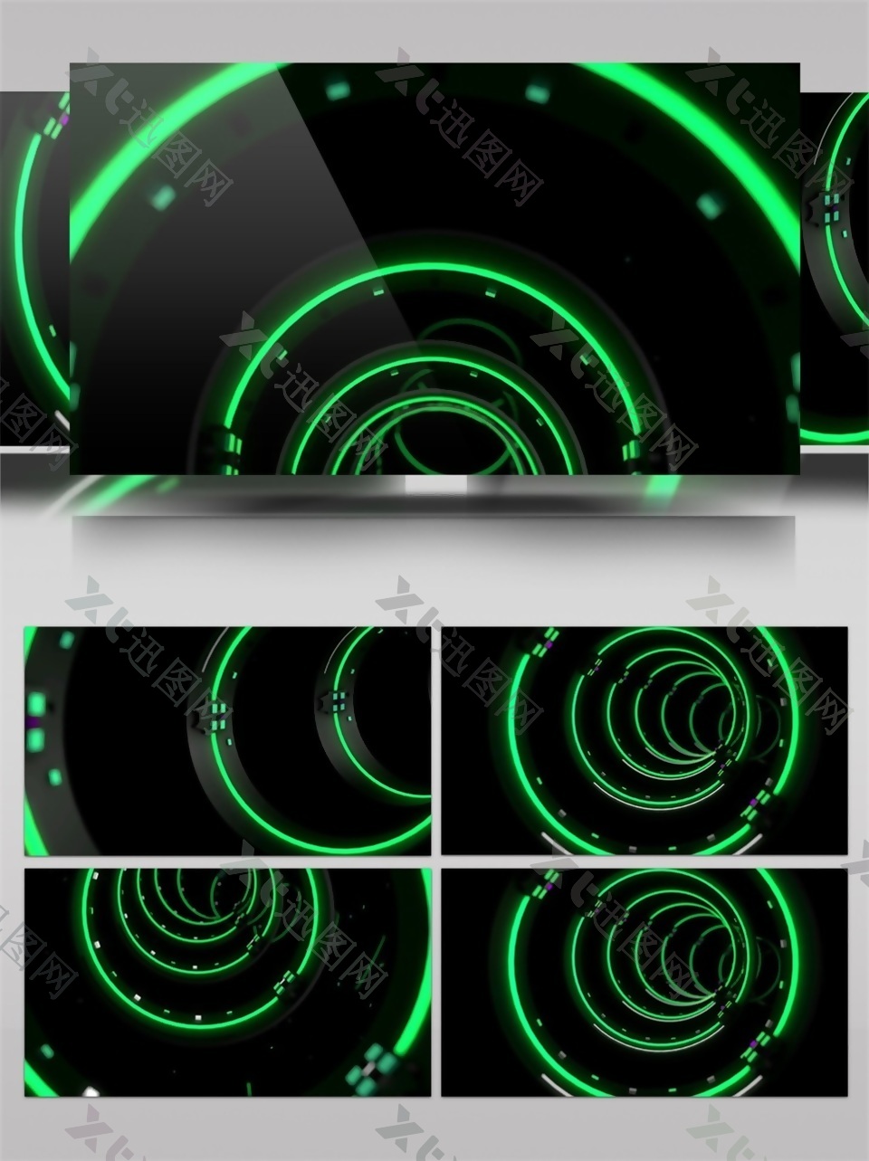 绿光圆形通道视频素材
