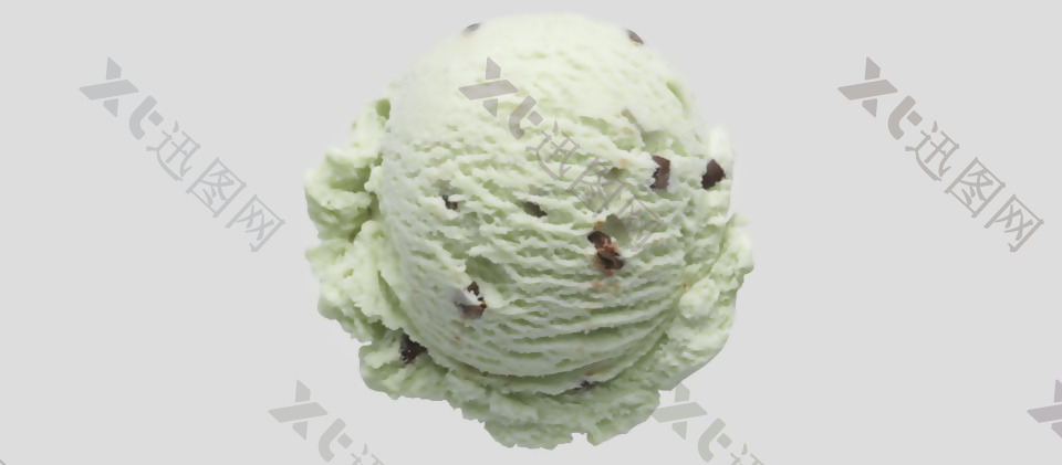 浅绿色冰淇淋免抠psd透明素材