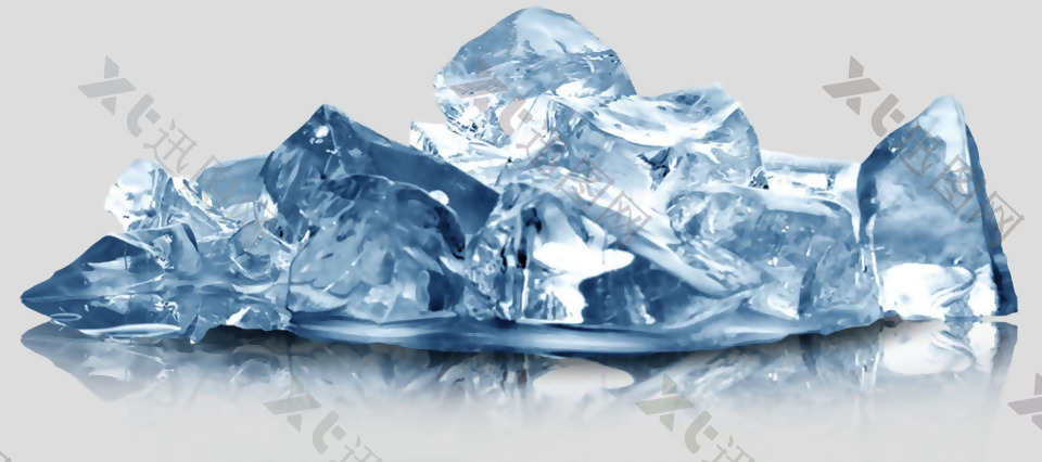 透明蓝色冰山免抠psd透明素材