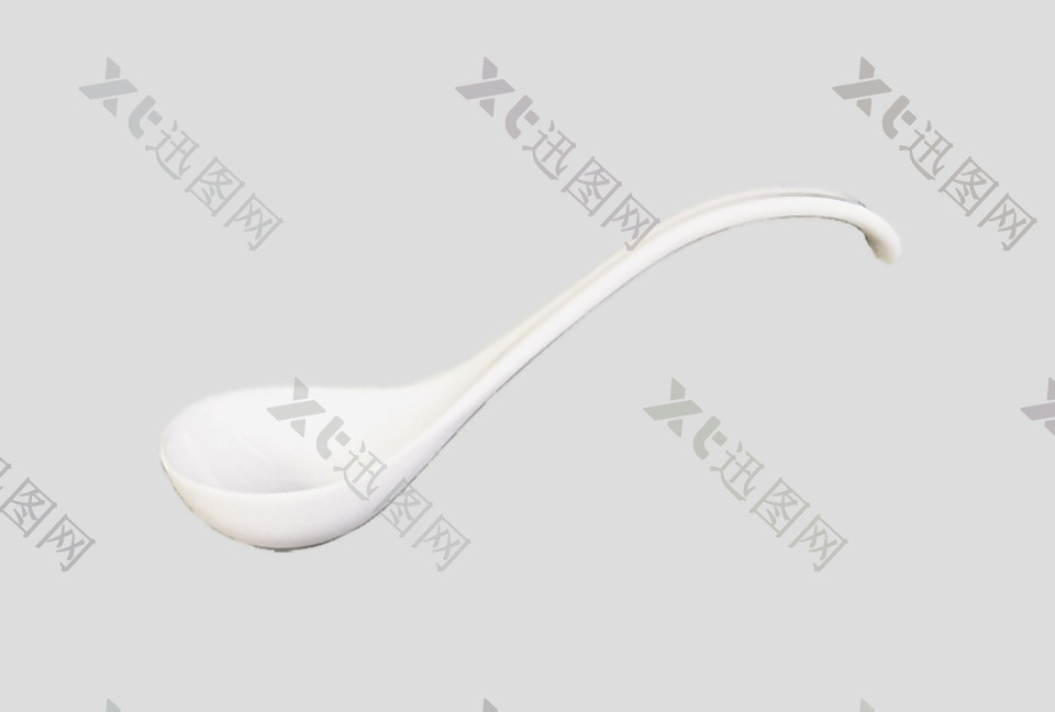 白色塑料勺子免抠psd透明素材