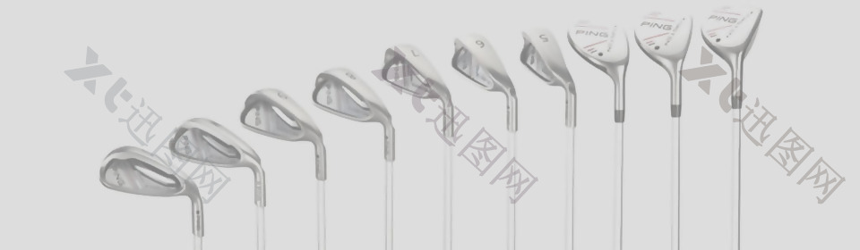 各种型号高尔夫球杆免抠psd透明素材