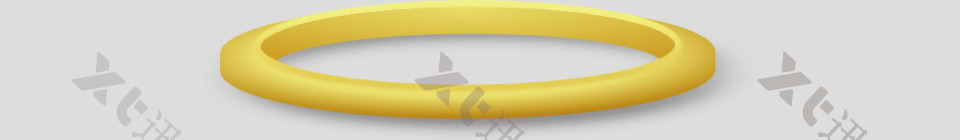 黄色立体光环免抠psd透明素材