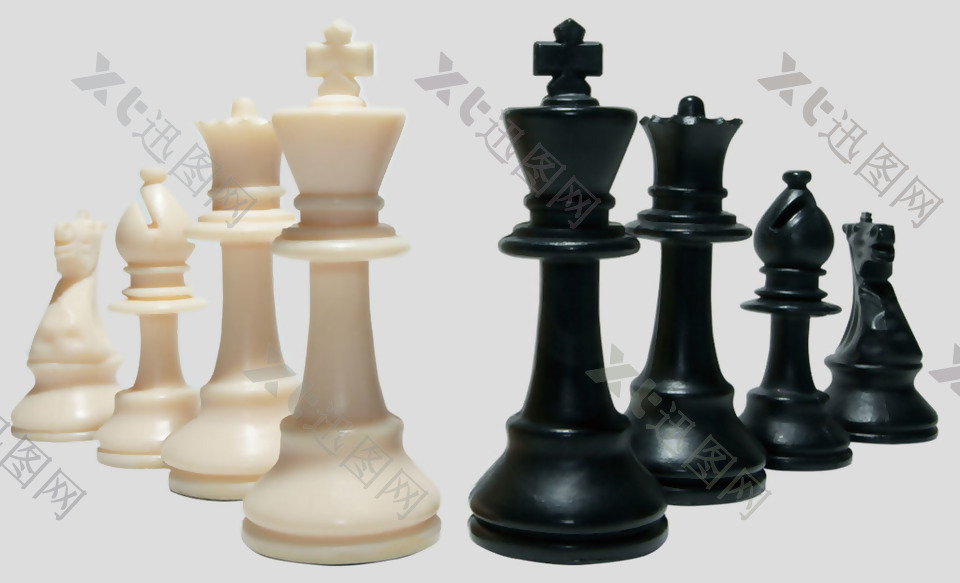 国际象棋黑白棋子大图免抠psd透明素材