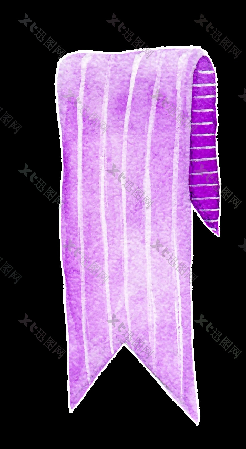 紫色浴巾卡通透明素材