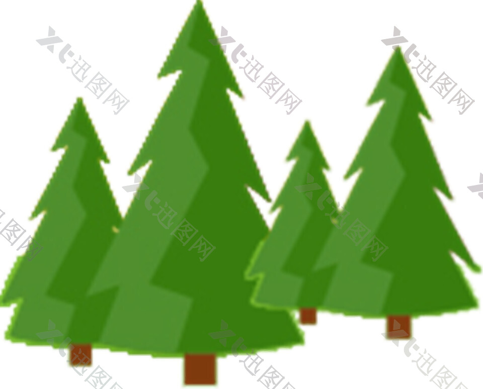 绿色圣诞树图形元素