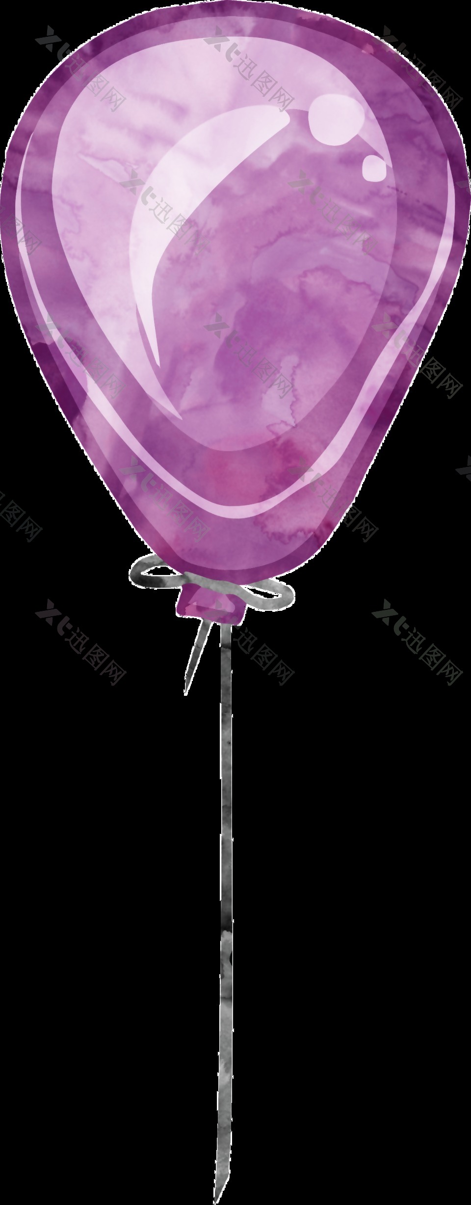 紫色气球卡通透明素材