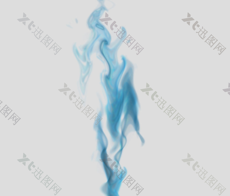 抽象蓝色火焰免抠psd透明素材