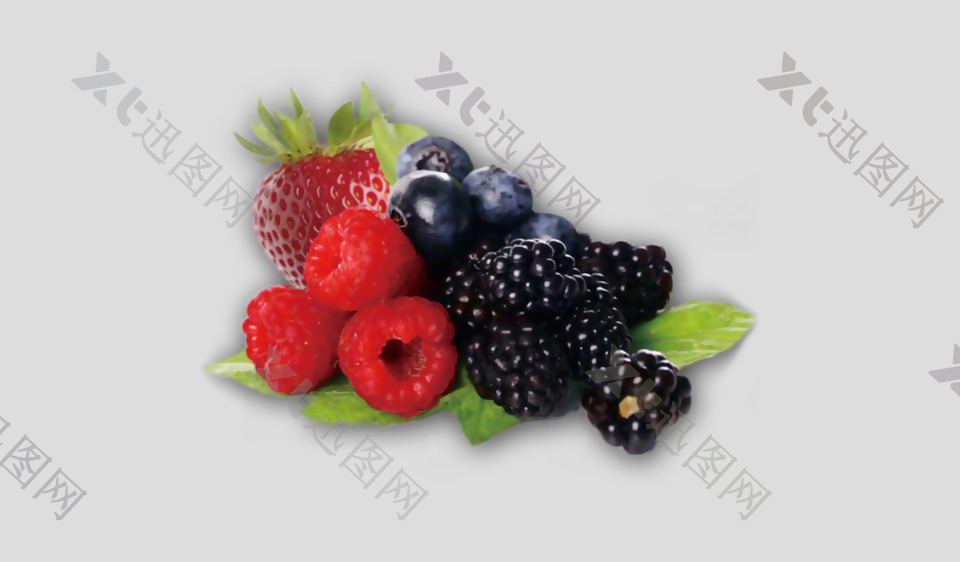 黑莓蓝莓覆盆子免抠psd透明素材