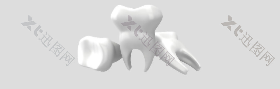 白色牙齿模型免抠psd透明素材