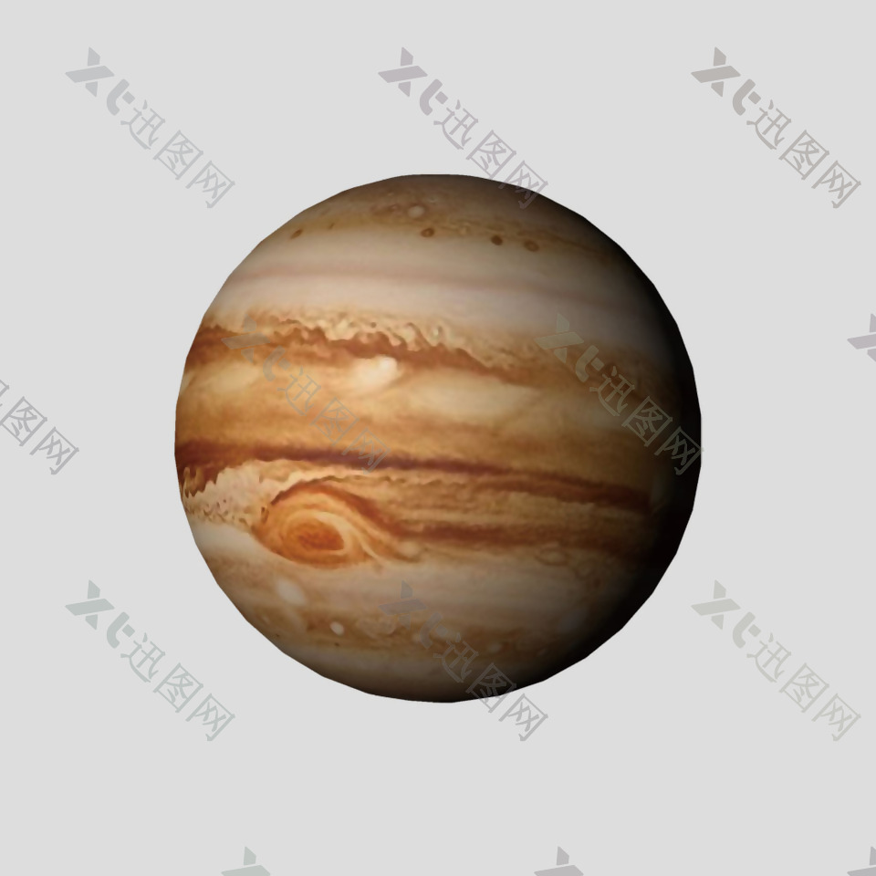 褐色立体木星免抠psd透明素材